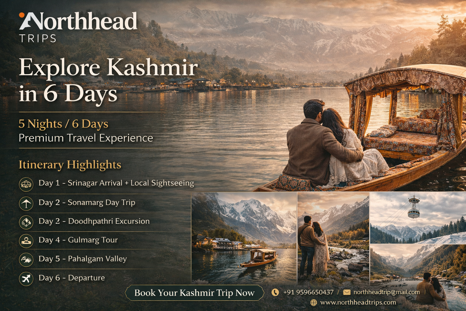 Explore Kashmir in 6 Days : A Premium Travel Experience with Northhead Trips